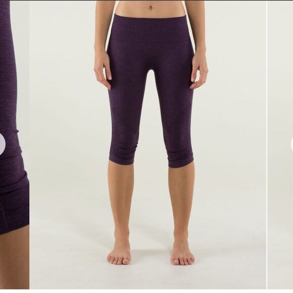 Lululemon In The Flow Crop II Seamless Leggings Heathered Deep Zinfandel - Picture 7 of 7